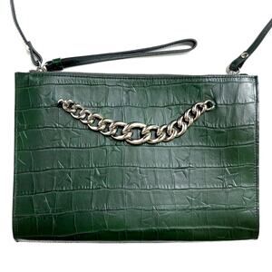 Claudia Firenze Green Croc Embossed Leather Chain Bag | TikTok Viral Fall Staple
